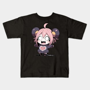 chibi angry anime girl Kids T-Shirt